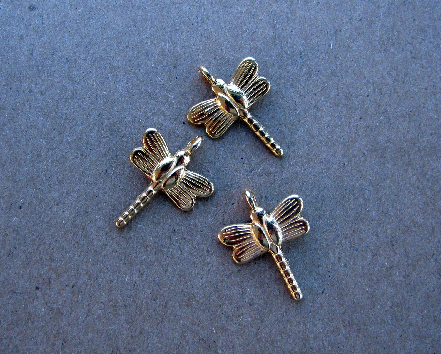 Berlock Guldfärgad - Slända, 3-pack Grekisk Metall