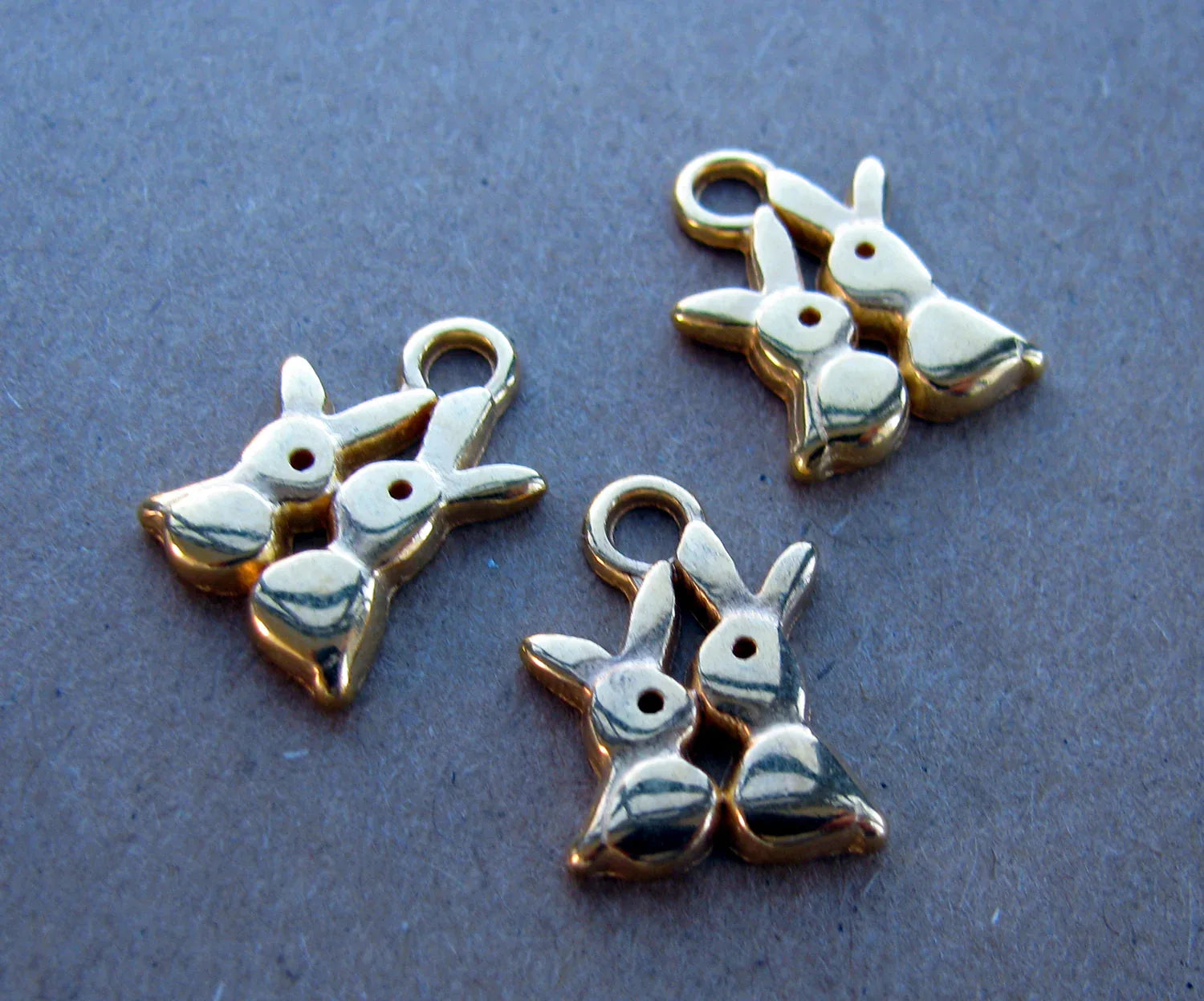 Berlock Guldfärgad - Kaniner, 3-pack Grekisk Metall