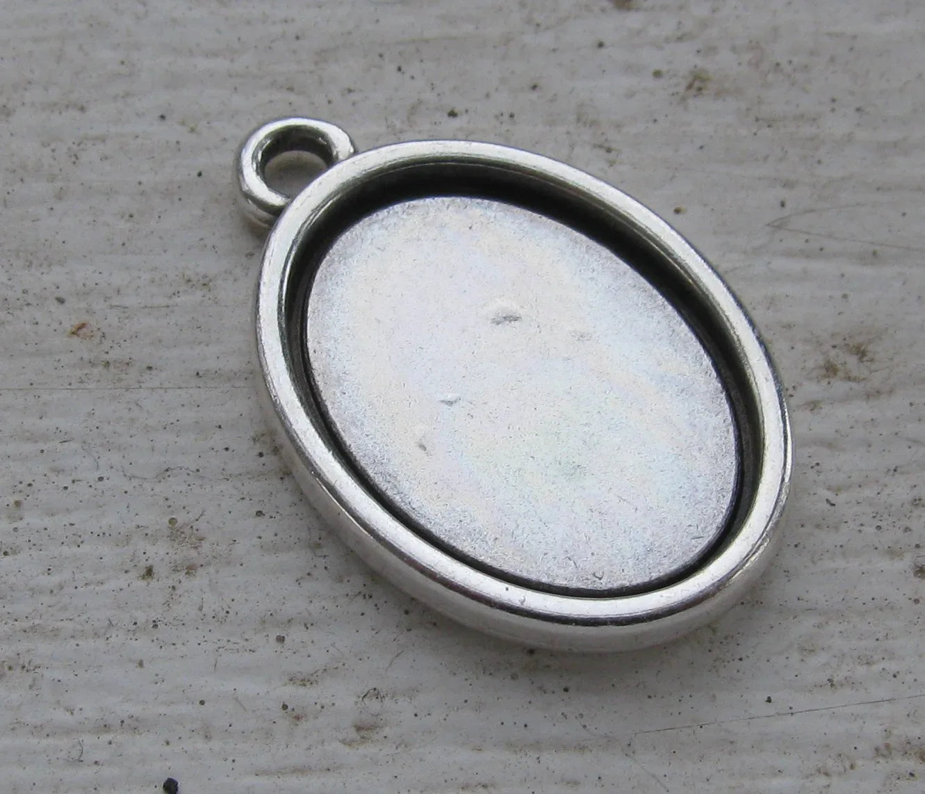 Ramberlock Silverfärgad - Oval 18x13mm, 1 styck Grekisk Metall