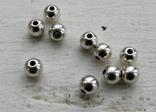 Mellandel Silverfärgad - Rund 6 mm 10-pack Grekisk Metall