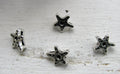 Mellandel / Silder Silverfärgad - Stjärna 8mm 4-pack Grekisk Metall
