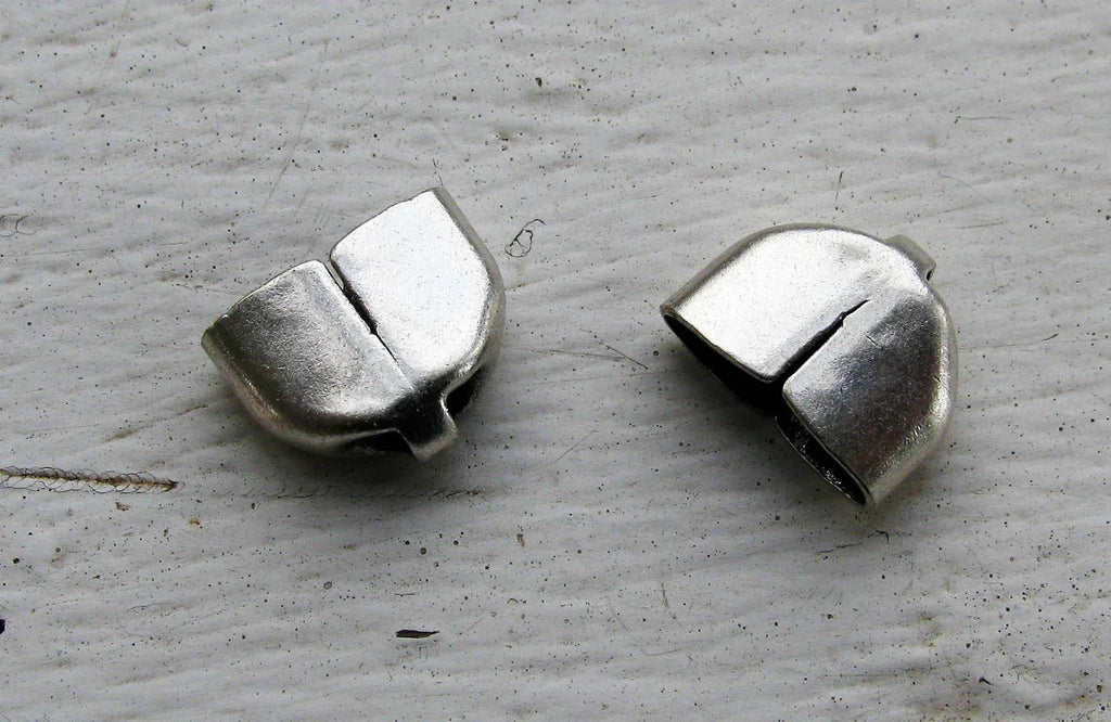 Ändfäste Silverfärgade - För breda band 10,2mm 2-pack Grekisk Metall