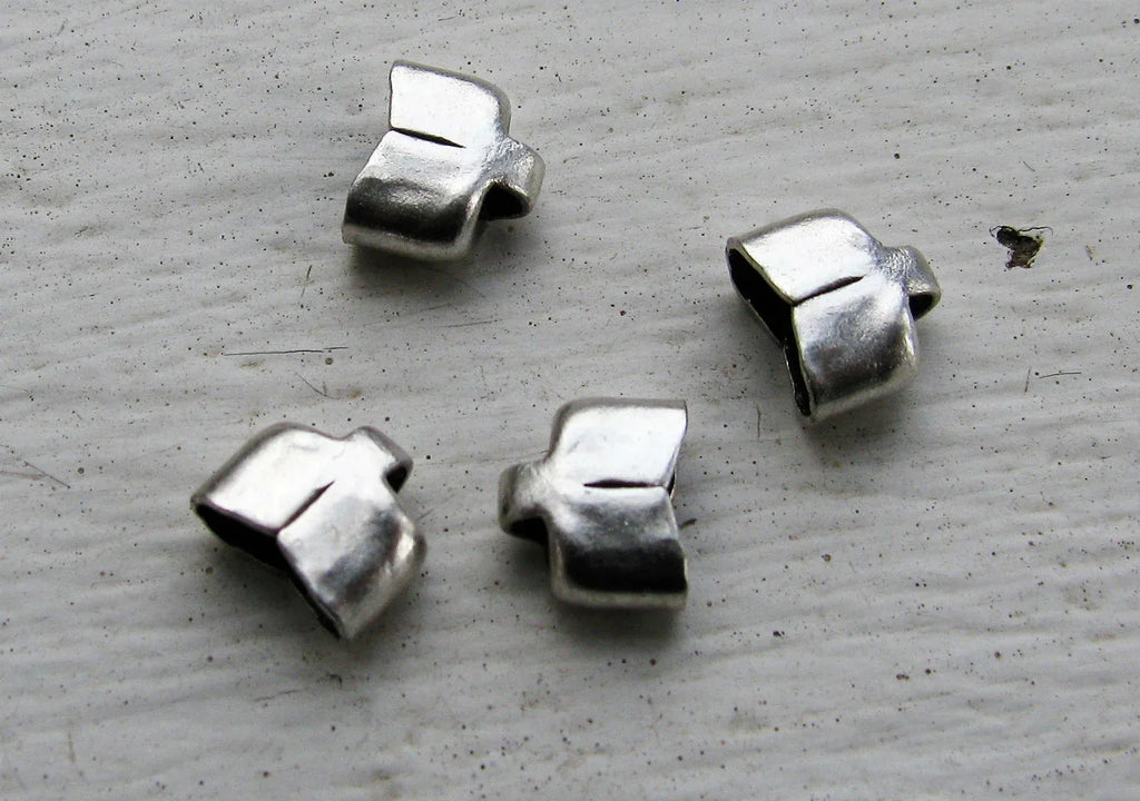 Ändfäste Silverfärgade - För breda band 6,2mm 4-pack Grekisk Metall