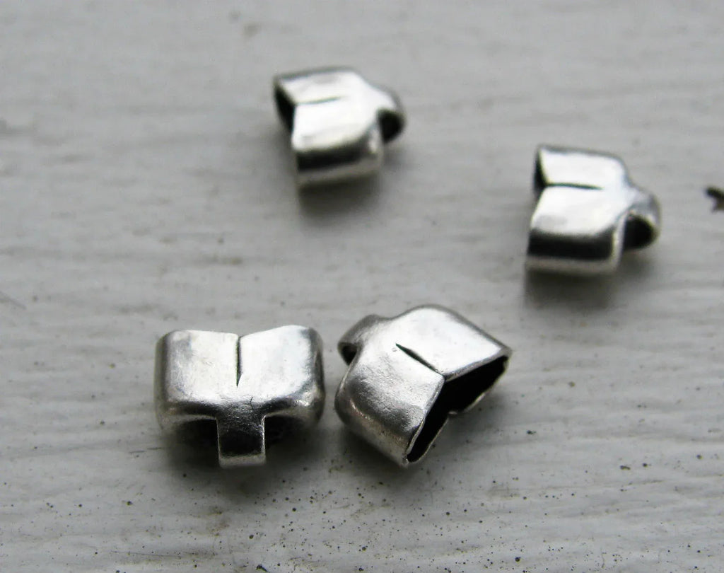 Ändfäste Silverfärgade - För breda band 6,2mm 4-pack Grekisk Metall