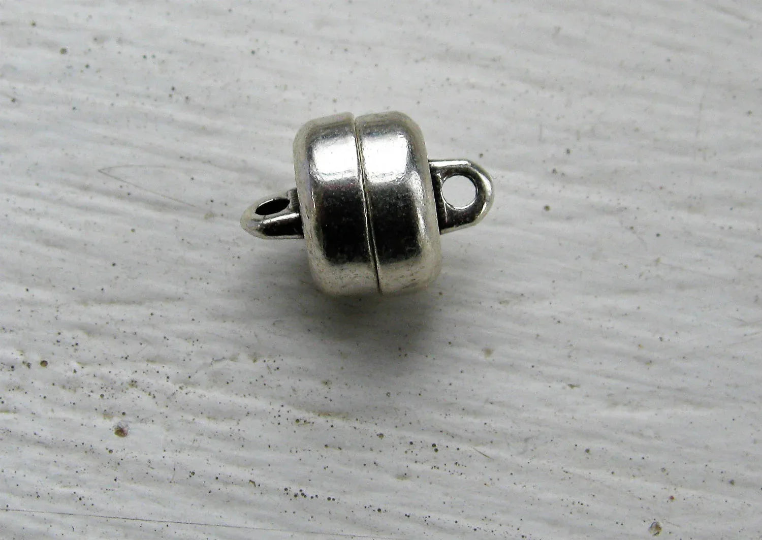 Magnetlås Silverfärgad - Enkel Platt Rund 9x6,4mm, 1 Set Grekisk Metall