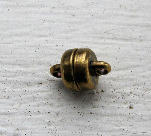 Magnetlås Bronsfärgad - Enkel Platt rund 6,5x5,3mm, 1 set Grekisk Metall