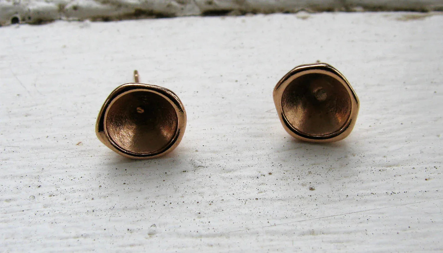 Örstickare Roséguldfärgad - Fäste för chaton SS39 1 par Grekisk Metall