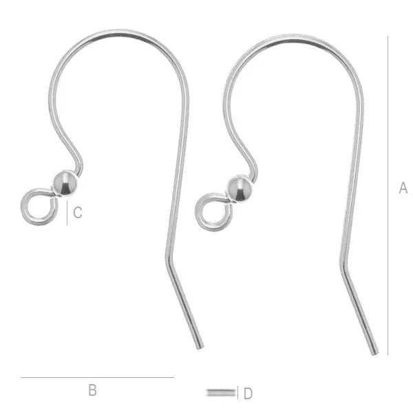 Örkrok i 925 Silver med Kula 23x15mm - 1 Par Hilmas Pyssel