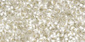 TOHO Demi Round - PermaFinish Silver-Lined Frosted Crystal 11/0, 5 gram TOHO