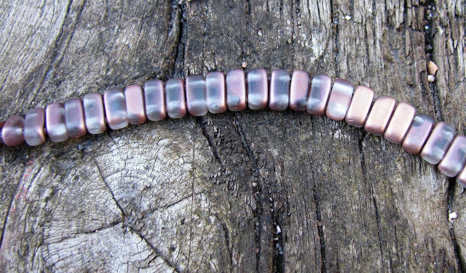 CzechMates Bricks - Matte Crystal Apollo Gold, 1 sträng CzechMates