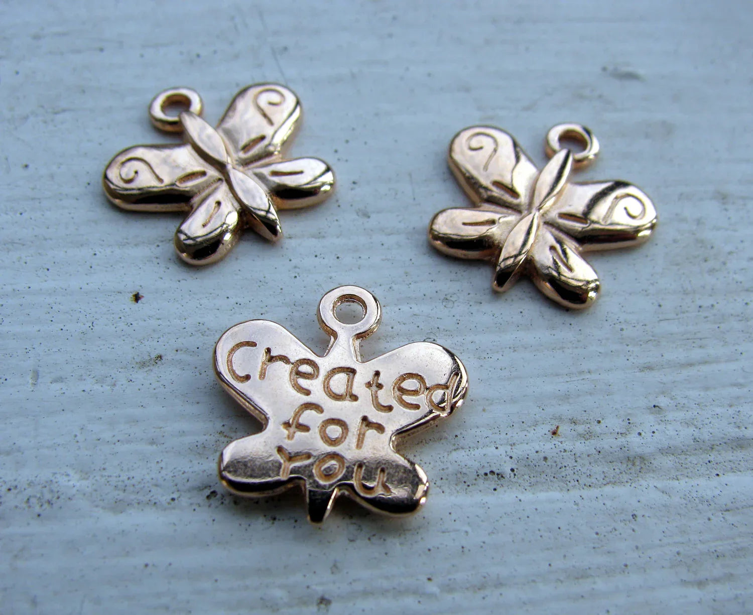 Berlock Roséguldfärgade - Fjärilar 3-pack Grekisk Metall