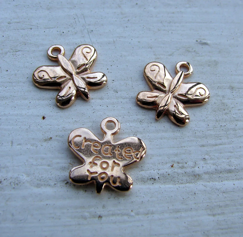 Berlock Roséguldfärgade - Fjärilar 3-pack Grekisk Metall