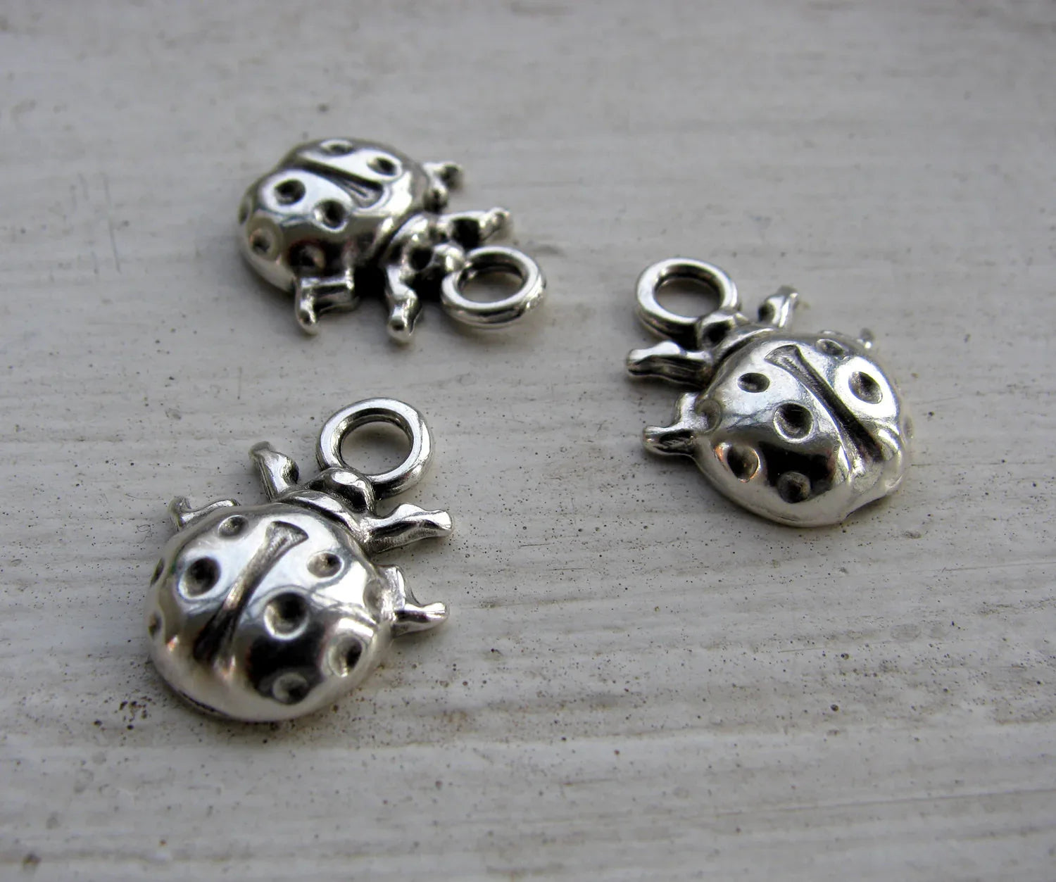 Berlock Silverfärgad - Nyckelpiga, 3-pack Grekisk Metall