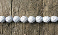 Tjeckiska Firepolish - Glittery Matte Silver 8mm, 1 sträng Hilmas Pyssel
