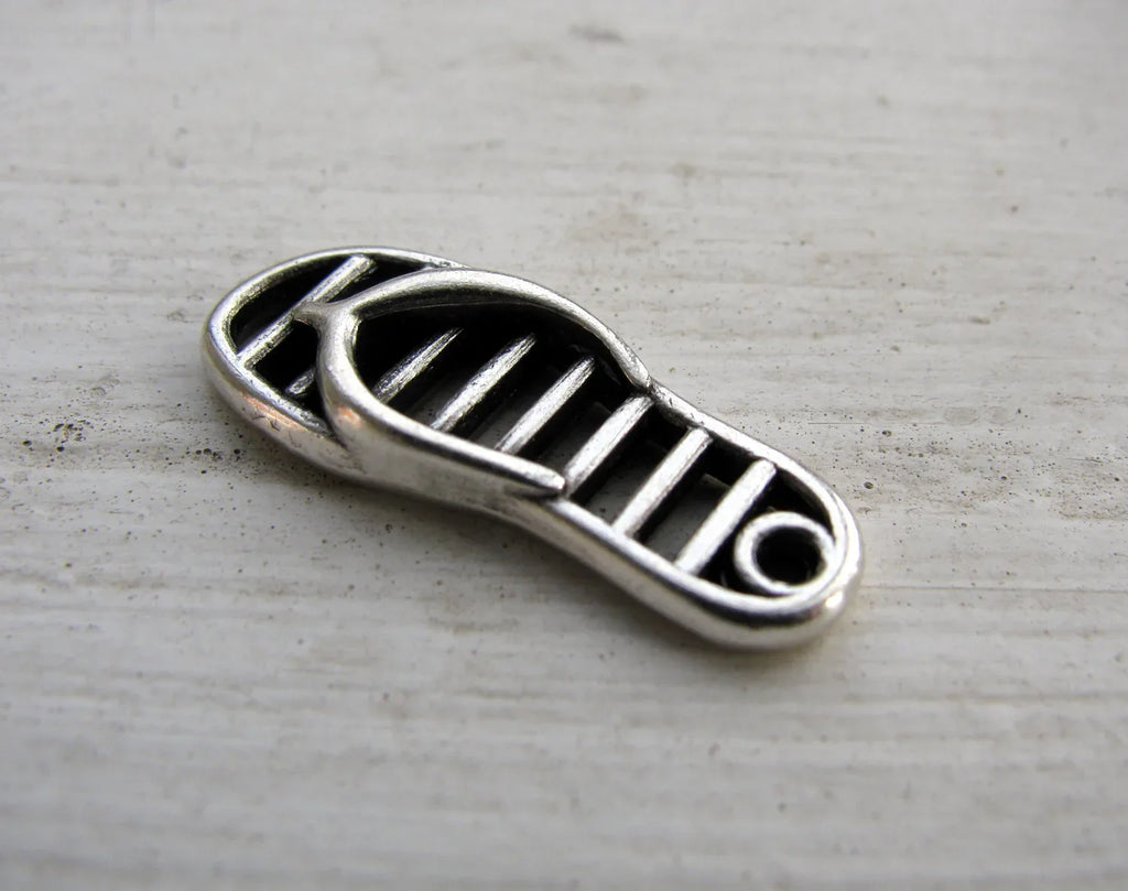 Berlock Silverfärgad - Flipflop 1 styck Grekisk Metall