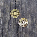 Berlock Guldfärgad - Mandala 20mm, 2 pack Grekisk Metall