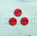 Berlock Korall metall - Rund LOVE, 14mm, 3-pack Grekisk Metall