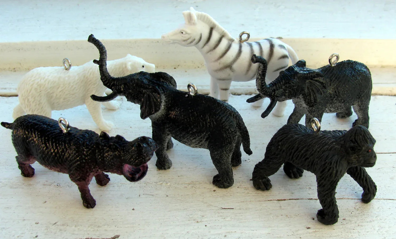 Hänge PVC - Vilda djur Mix 6-pack Grekisk Metall