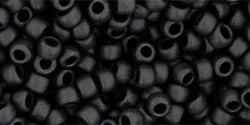 TOHO Seed Beads - Opaque Frosted Jet 8/0, 10 Gram TOHO