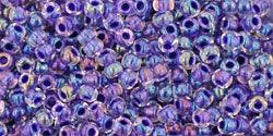 TOHO seed beads - Inside-Color Rainbow Crystal/Tanzanite-Lined (11-181) 11/0, 10 gram TOHO