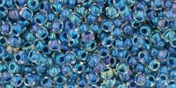 TOHO Seed Beads - Inside-Color Luster Crystal/Capri Blue-Lined (11-188) 11/0 TOHO