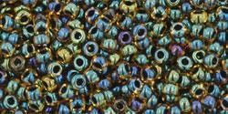 TOHO Seed Beads - Inside-Color Rainbow Lt Topaz/Jet-Lined 11/0 (10g) TOHO