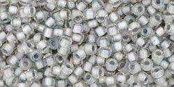TOHO seed beads - Inside-Color Rainbow Crystal/Gray-Lined (11-261) 11/0, 10gram TOHO