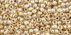 TOHO Seed Beads - Gold-Lined Crystal 11/0, 10gram TOHO