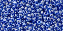 TOHO seed beads - Inside-Color Lt Sapphire/Opaque Dk Blue-Lined (11-1057) 11/0, 10gram TOHO
