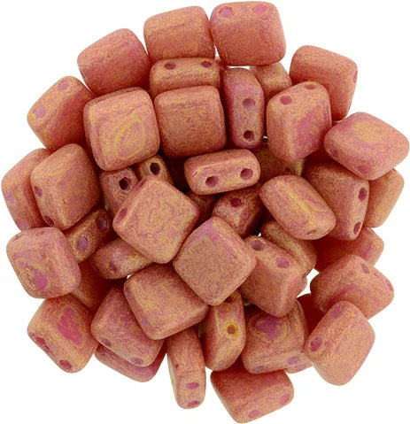 CzechMates Tile Beads - Pacifica Watermelon,25-pack CzechMates