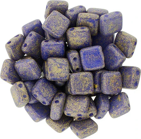 CzechMates Tile Beads - Pacifica - Elderberry, 25-pack CzechMates
