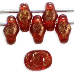 SuperDuo - Gold Marbeld Siam Ruby 10 gram Matubo