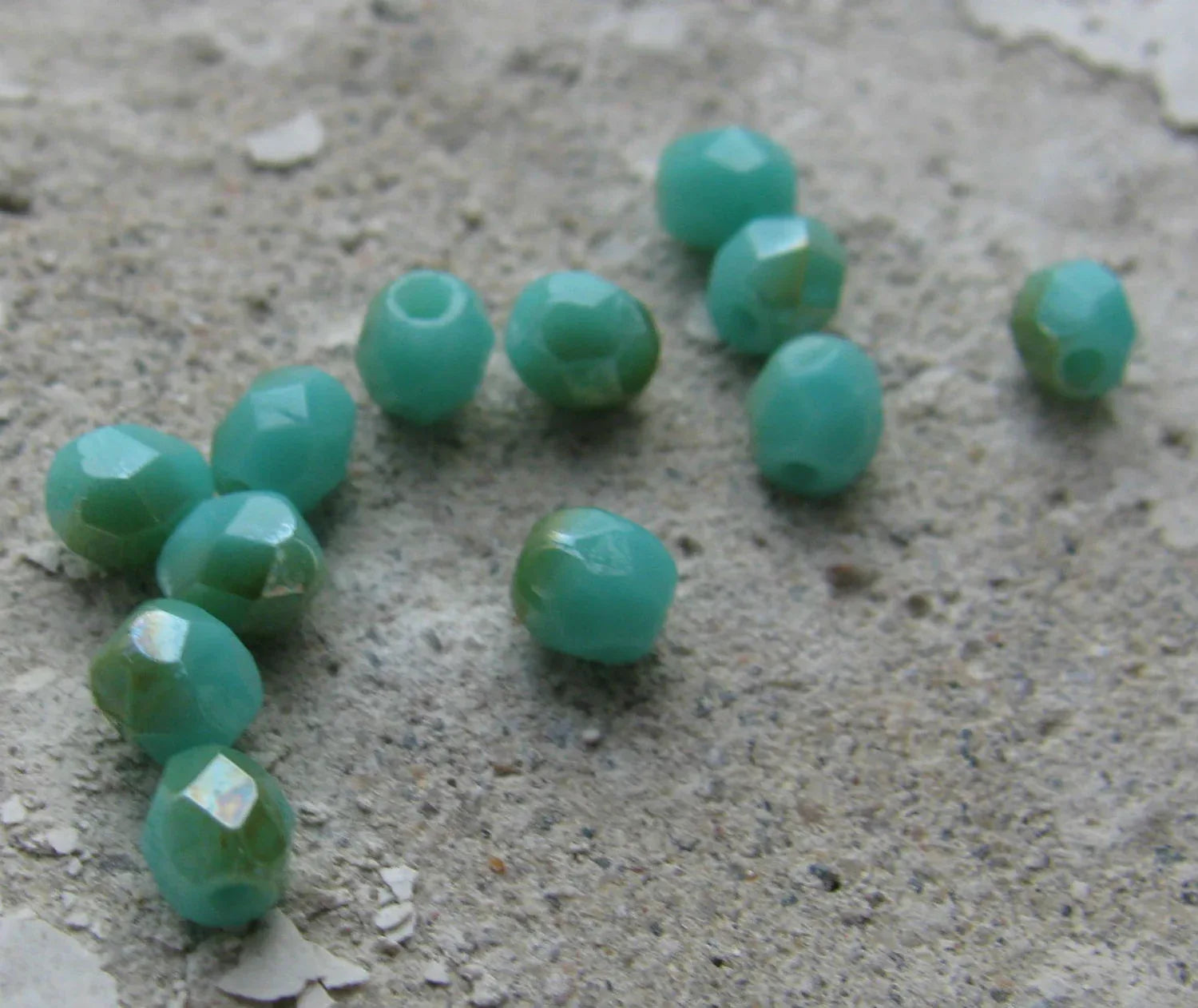 Tjeckiska Firepolish - Luster Lt Champagne Turquoise 3 mm, 50-pack Hilmas Pyssel