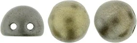 CzechMates Cabochon - Matte Metallic Leather 7mm 2- håls, 10-pack CzechMates