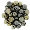 CzechMates Cabochon - Matte Metallic Leather 7mm 2- håls, 10-pack CzechMates