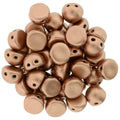 CzechMates Cabochon - Matt Metallic Copper 7mm 2- håls, 10-pack CzechMates