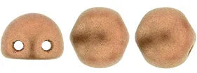 CzechMates Cabochon - Matt Metallic Copper 7mm 2- håls, 10-pack CzechMates