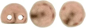 CzechMates Cabochon - Matte Metallic Bronze Copper 7mm 2- håls, 10-pack CzechMates