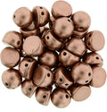 CzechMates Cabochon - Matte Metallic Bronze Copper 7mm 2- håls, 10-pack CzechMates