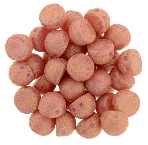 CzechMates Cabochon - Pacifica Watermelon 7mm 2- håls, - 10-pack CzechMates
