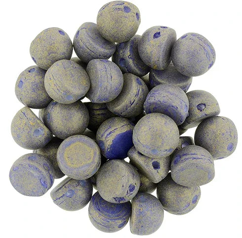 CzechMates Cabochon - Pacifica Elderberry 7mm 2-håls, 10-pack CzechMates
