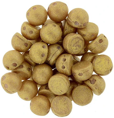CzechMates Cabochon - Pacifica Macadamia 7mm 2- håls, 10-pack CzechMates