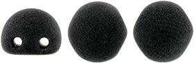 CzechMates Cabochon - Matte Jet 7mm 2-håls, 10-pack CzechMates