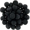 CzechMates Cabochon - Matte Jet 7mm 2-håls, 10-pack CzechMates