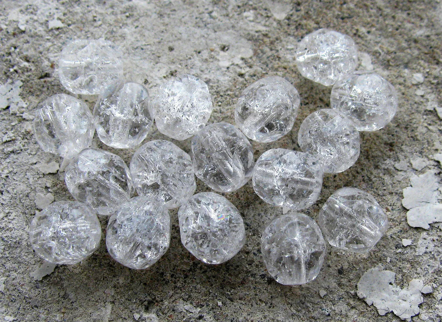 Tjeckiska Firepolish - Crackle Crystal 6mm, 25-pack Hilmas Pyssel