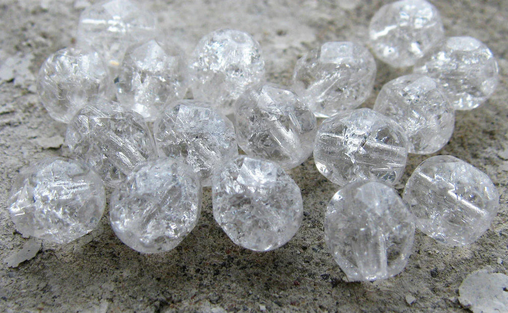 Tjeckiska Firepolish - Crackle Crystal 6mm, 25-pack Hilmas Pyssel