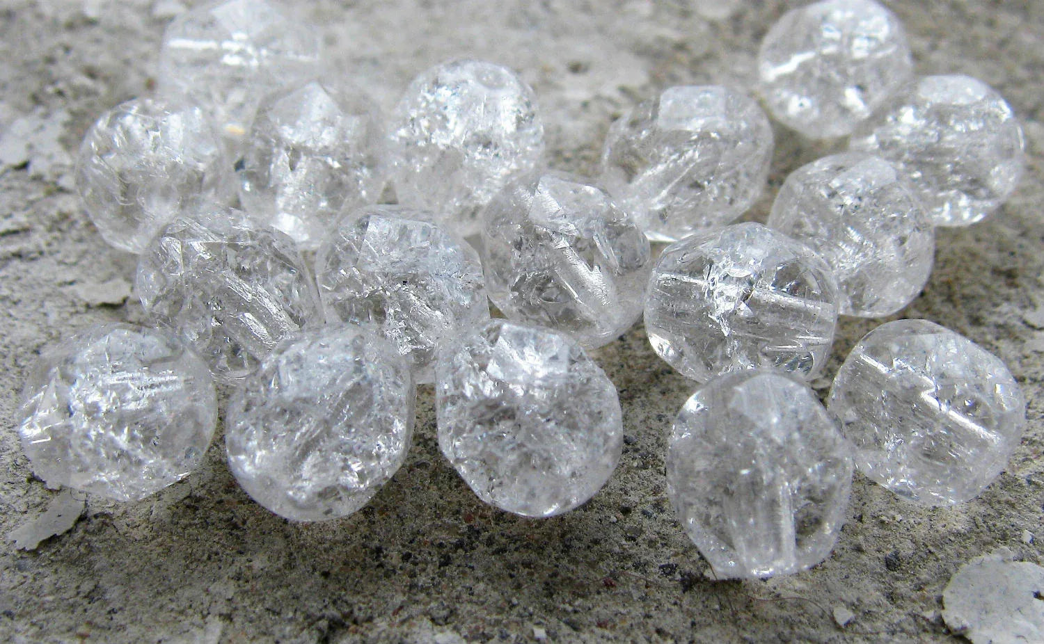 Tjeckiska Firepolish - Crackle Crystal 6mm, 25-pack Hilmas Pyssel