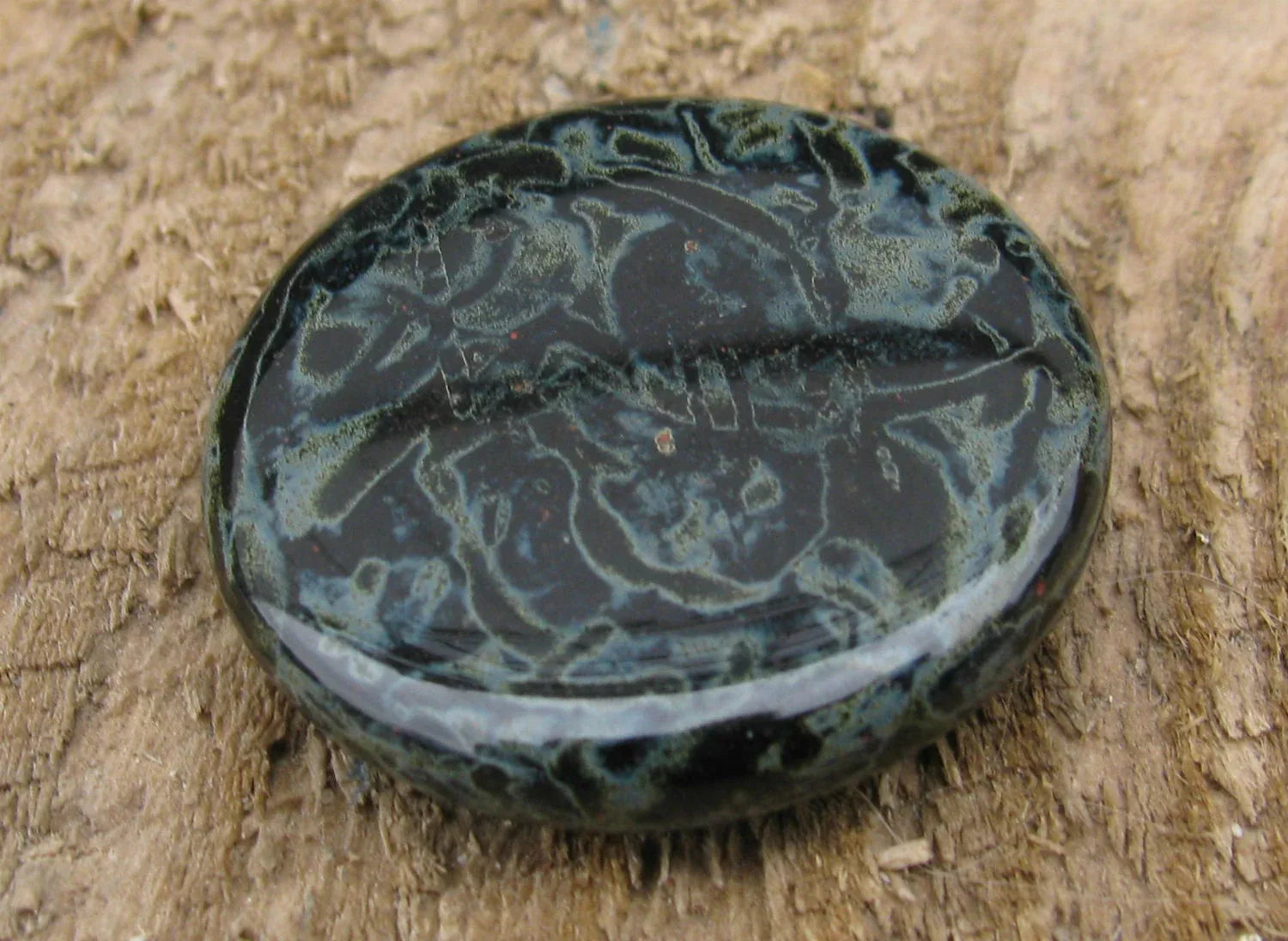 Cabochon Rund - Jet Picasso 24mm Hilmas Pyssel