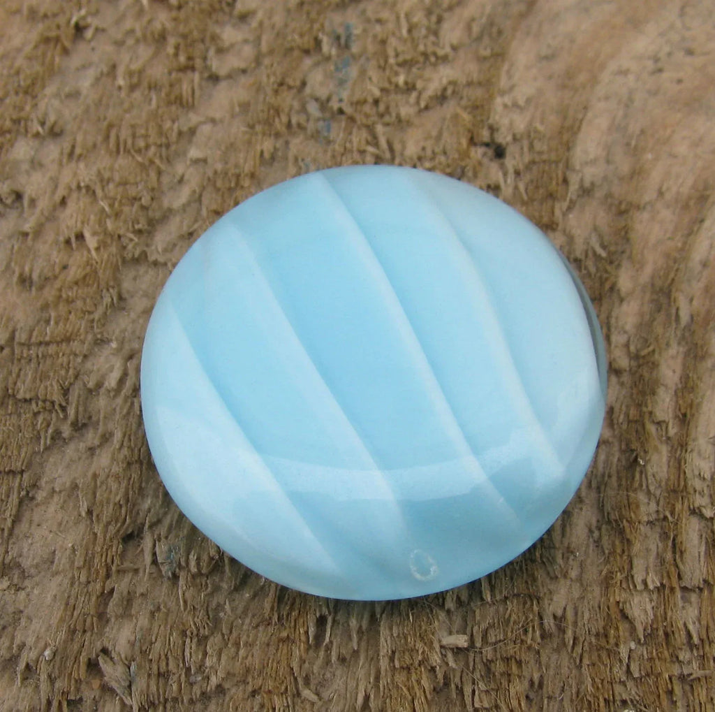 Cabochon Rund - Ljusblå / Vit ca 24mm Hilmas Pyssel