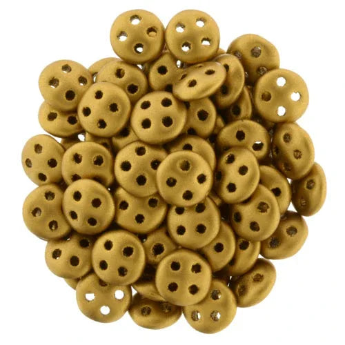 CzechMates QuadraLentil - Matte Metallic Antique Gold 6mm, 10 gram CzechMates